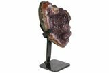 Amethyst Geode Section With Metal Stand - Uruguay #122029-2